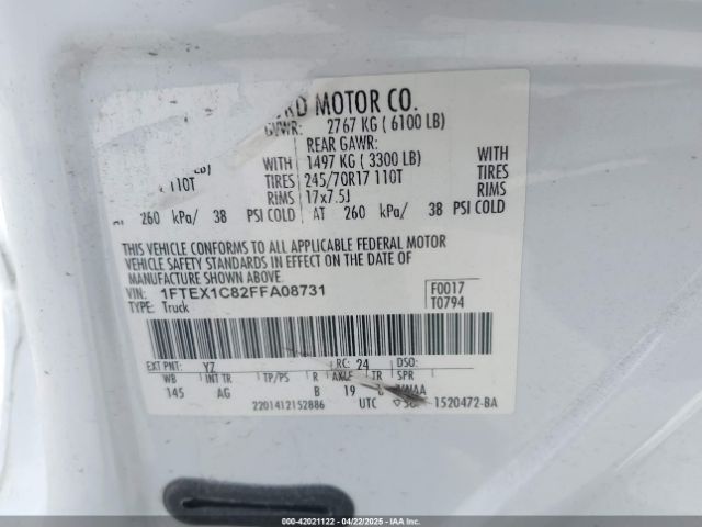 1FTEX1C82FFA08731 Ford F-150 Xl