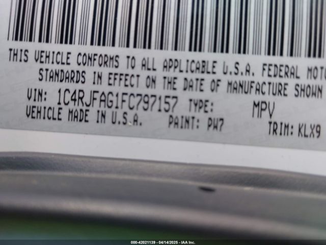 1C4RJFAG1FC797157 Jeep Grand Cherokee Altitude