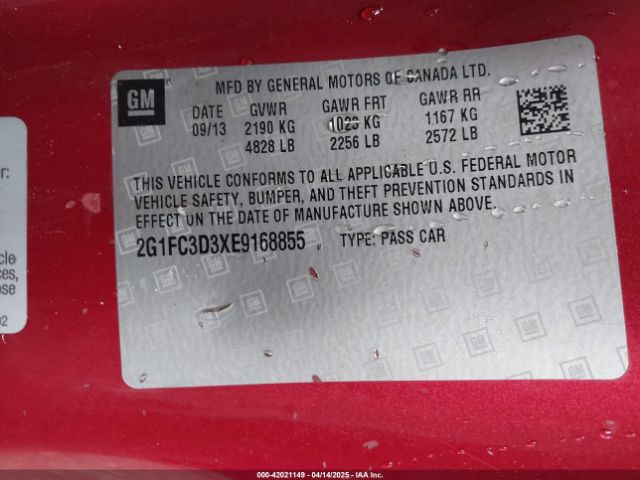 2G1FC3D3XE9168855 Chevrolet Camaro 2lt