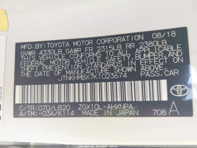 JTNKHMBX7K1023674 Toyota C-hr Limited