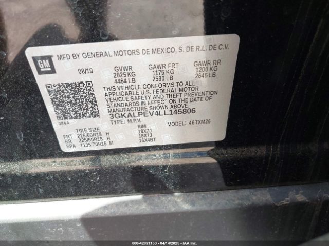 3GKALPEV4LL145806 GMC Terrain Fwd Slt
