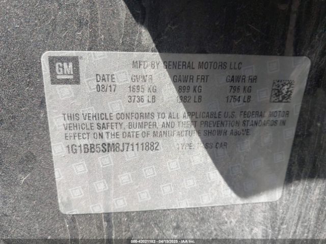 1G1BB5SM8J7111882 Chevrolet Cruze Ls Manual