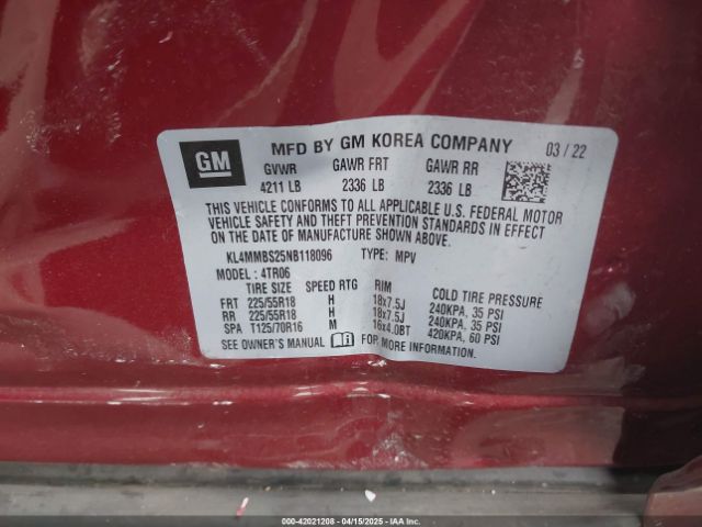 KL4MMBS25NB118096 Buick Encore Gx Fwd Preferred