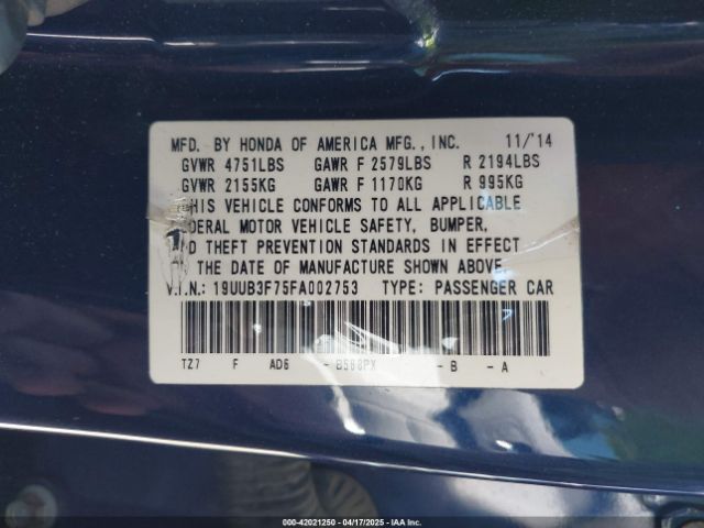 2015 ACURA TLX 19UUB3F75FA002753 Photo 8