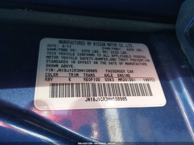 JN1BJ1CR3HW108985 Nissan Rogue Sport Sl