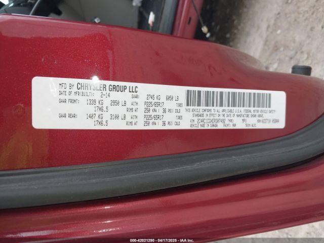 2C4RC1CGXER307492 Chrysler Town & Country Touring-l