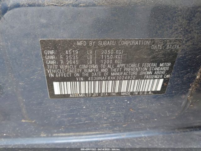 4S3BNAF6XK3024920 Subaru Legacy 2.5i Premium