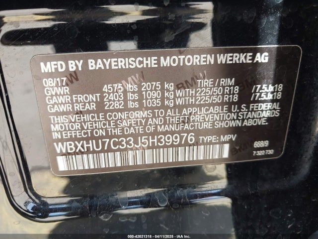 WBXHU7C33J5H39976 BMW X1 Sdrive28i
