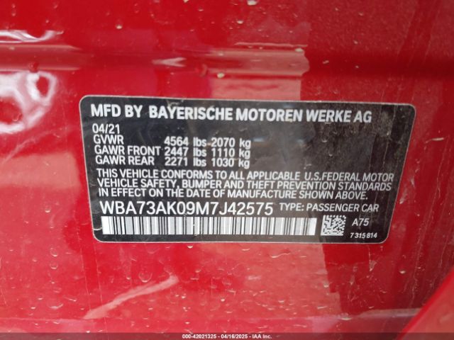 WBA73AK09M7J42575 BMW 228i Gran Coupe Xdrive