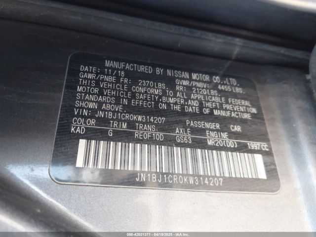JN1BJ1CR0KW314207 Nissan Rogue Sport Sl