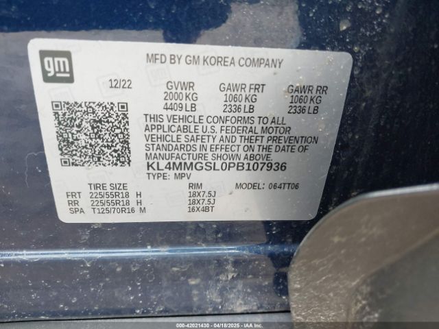 KL4MMGSL0PB107936 Buick Encore Gx Essence Awd