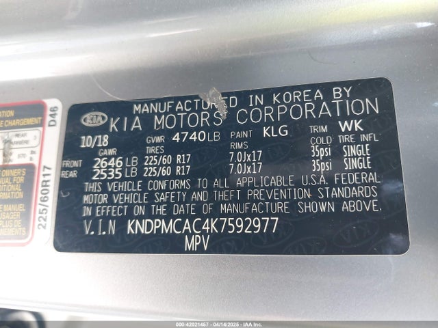 KIA Sportage Lx 2019 KNDPMCAC4K7592977 Image 9