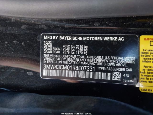 3MW43CM01R8E07331 BMW M240 I