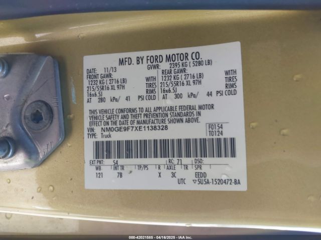 2014 FORD TRANSIT CONNECT NM0GE9F7XE1138328 Photo 8