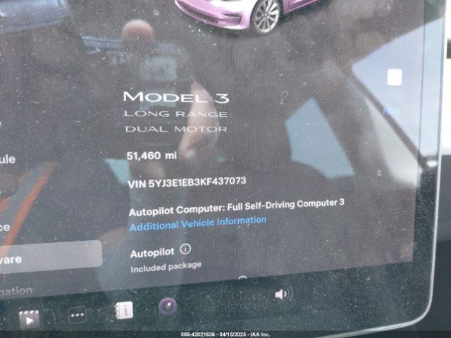5YJ3E1EB3KF437073 Tesla MODEL 3