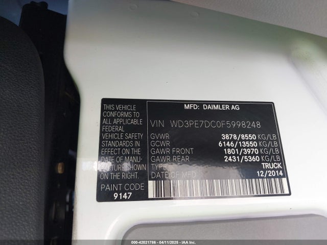 Mercedes-Benz Sprinter 2015 WD3PE7DC0F5998248 Image 9