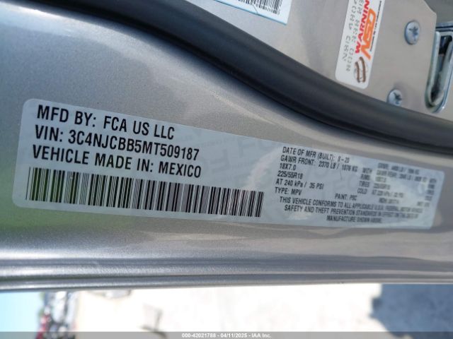 3C4NJCBB5MT509187 Jeep Compass Altitude Fwd