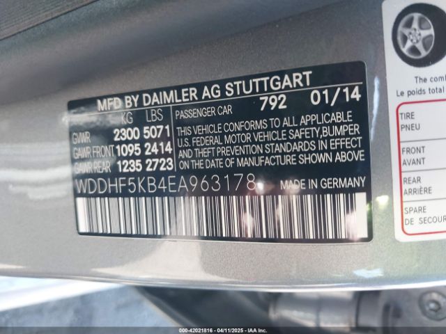 WDDHF5KB4EA963178 Mercedes-Benz E 350 E 350 Luxury