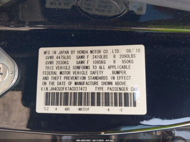 2010 ACURA TSX JH4CU2F67AC037473 Photo 8
