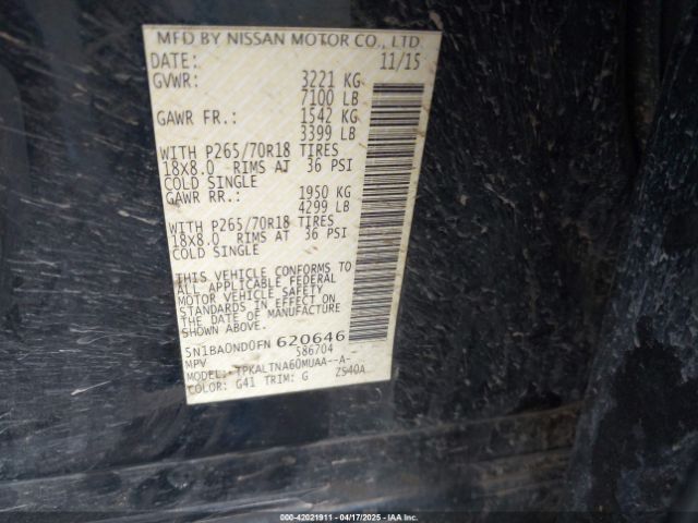 5N1BA0ND0FN620646 Nissan 2015