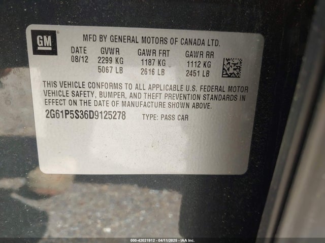 2013 CADILLAC XTS 2G61P5S36D9125278 Photo 8