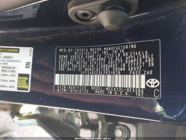5YFS4RCE8LP031628 Toyota COROLLA SE