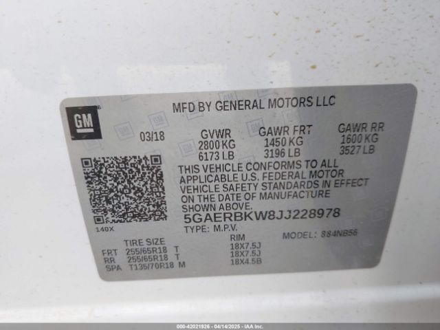 5GAERBKW8JJ228978 Buick Enclave Essence