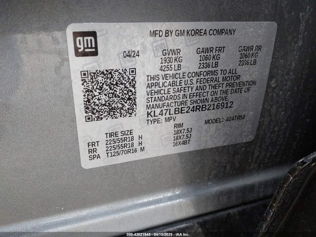 KL47LBE24RB216912 Buick Envista Sport Touring Fwd
