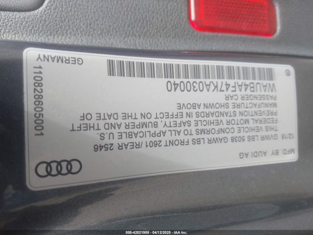 2019 AUDI S4 WAUB4AF47KA030040 Photo 8