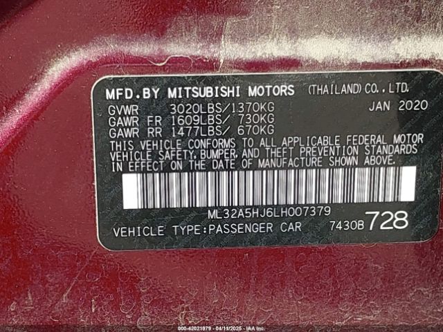 ML32A5HJ6LH007379 Mitsubishi MIRAGE LE