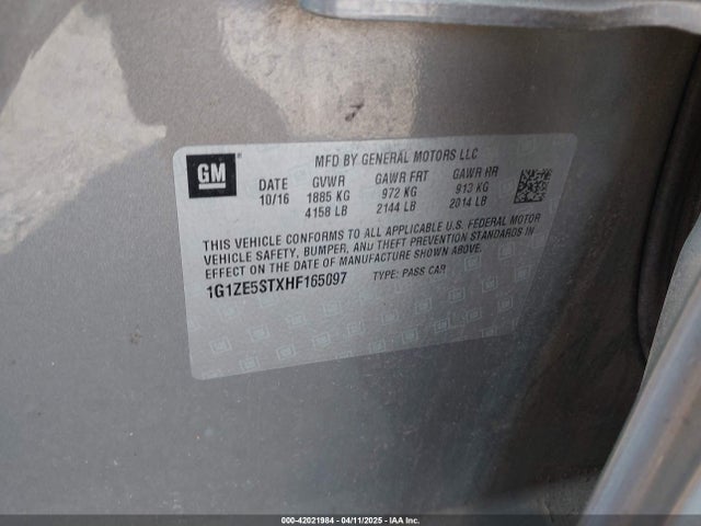 1G1ZE5STXHF165097 Chevrolet MALIBU 1LT