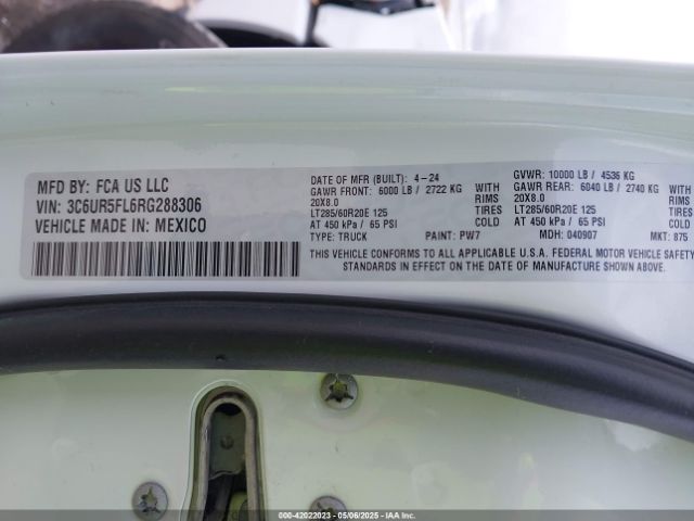 3C6UR5FL6RG288306 RAM 2024