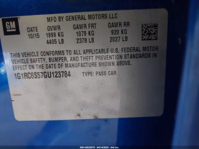 1G1RC6S57GU123784 Chevrolet VOLT LT