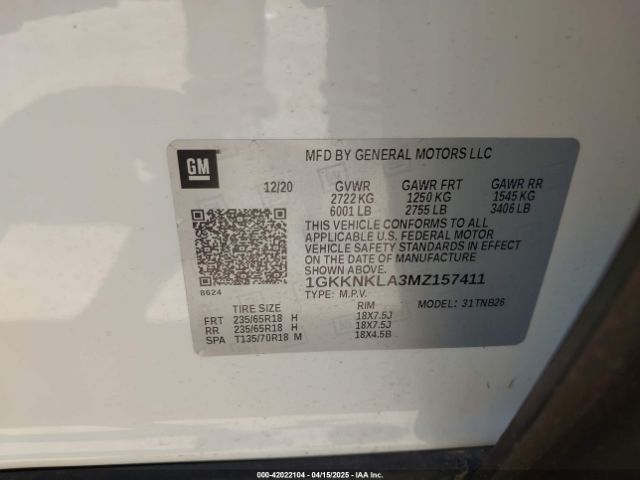 2021 GMC ACADIA 1GKKNKLA3MZ157411 Photo 8