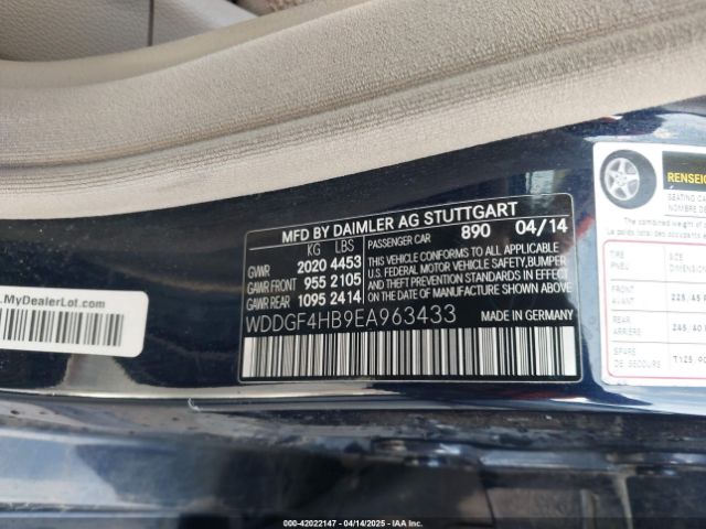 WDDGF4HB9EA963433 Mercedes-Benz C 250