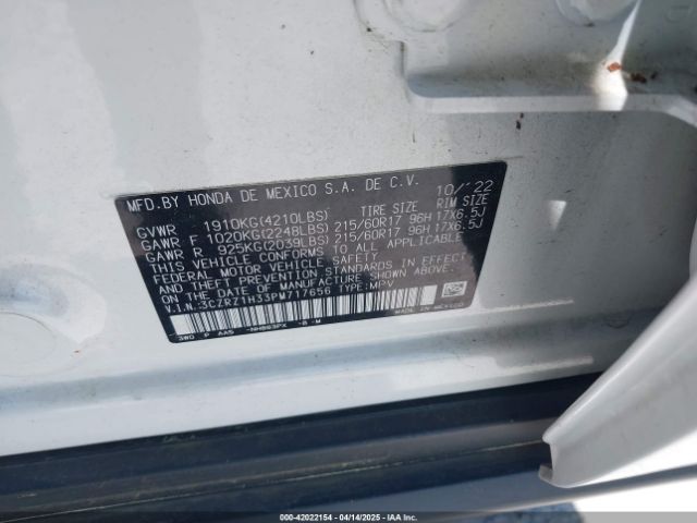 3CZRZ1H33PM717656 Honda Hr-v 2wd Lx