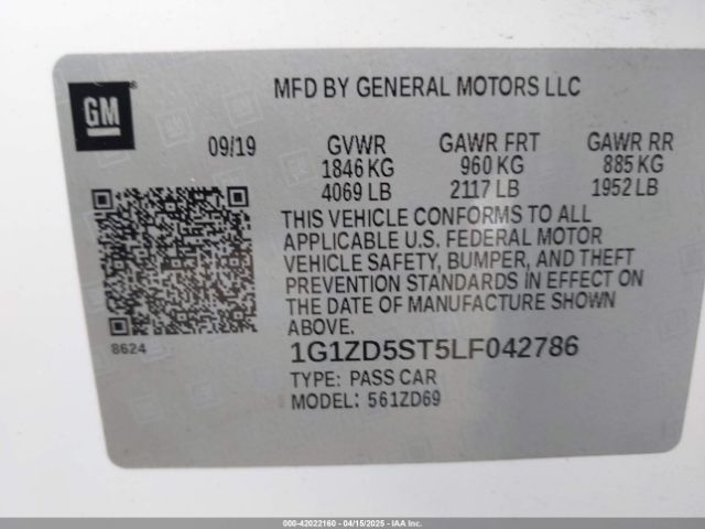 2020 CHEVROLET MALIBU 1G1ZD5ST5LF042786 Photo 8