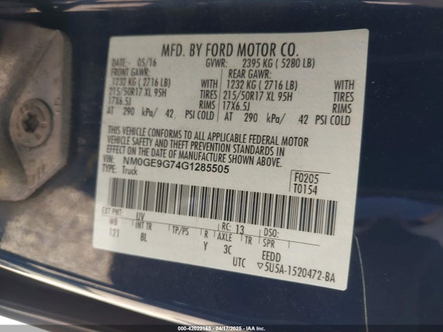 Ford 2016 2016 NM0GE9G74G1285505 Image 9