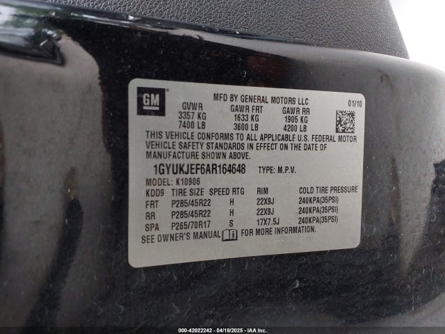 2010 CADILLAC ESCALADE ESV 1GYUKJEF6AR164648 Photo 8