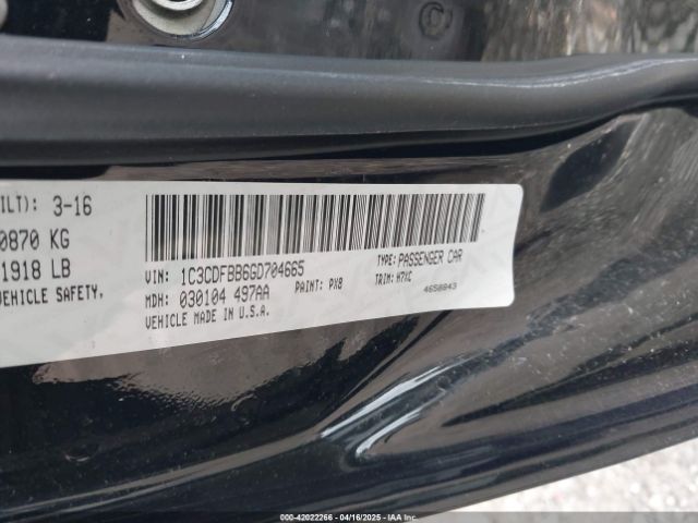 1C3CDFBB6GD704665 Dodge DART SXT