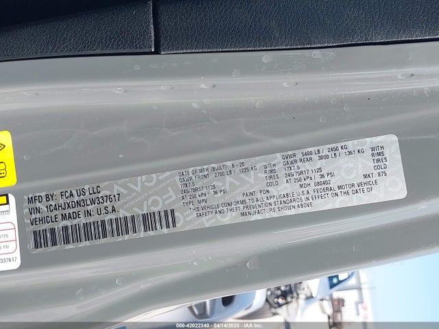 1C4HJXDN3LW337617 Jeep Wrangler Unlimited Sport S 4x4