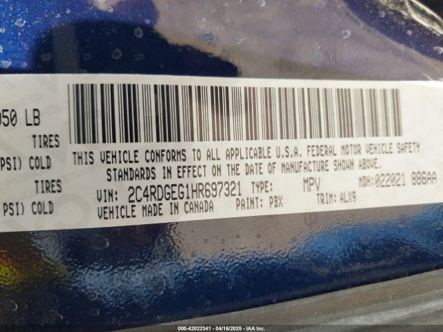 2017 DODGE GRAND CARAVAN 2C4RDGEG1HR697321 Photo 8