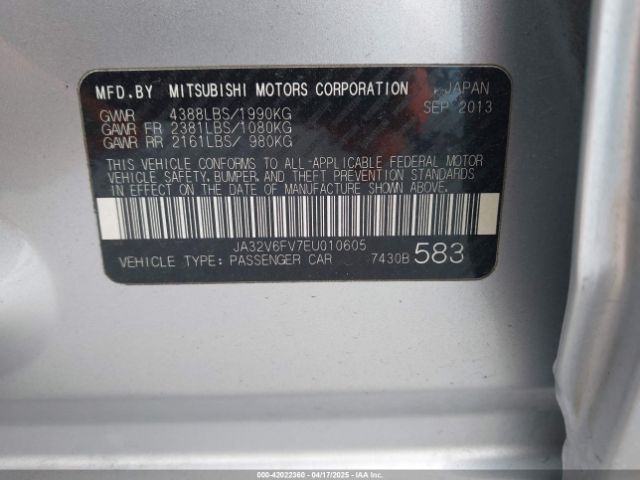 2014 MITSUBISHI LANCER JA32V6FV7EU010605 Photo 8