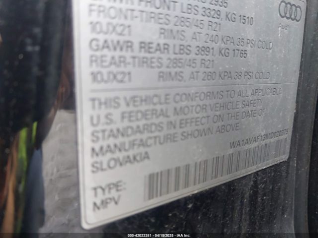 2021 AUDI Q8 WA1AVAF13MD020375 Photo 8