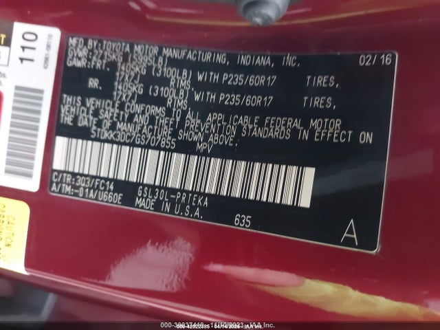 5TDKK3DC7GS707855 Toyota 2gr-fks