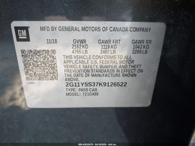 2G11Y5S37K9126522 Chevrolet IMPALA LS