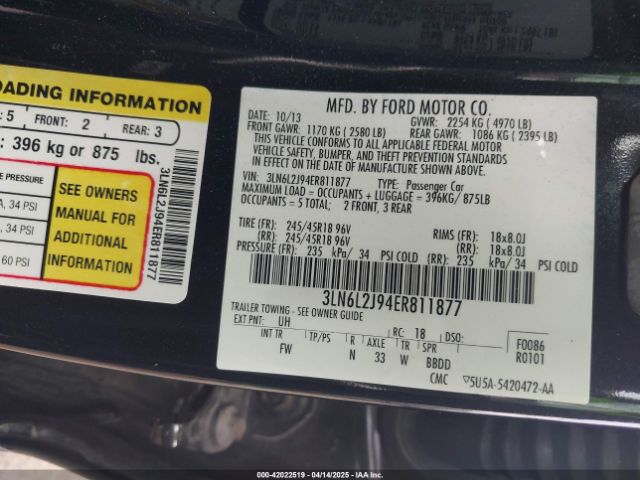 3LN6L2J94ER811877 Lincoln MKZ