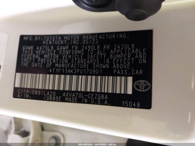 4T1F11AK3PU170901 Toyota CAMRY XLE