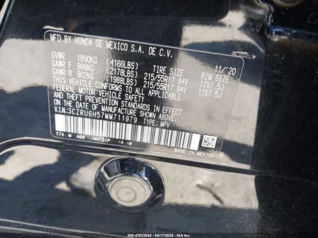 2021 HONDA HR-V 3CZRU6H57MM711979 Photo 8