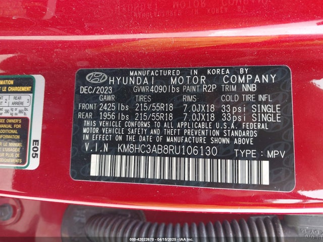 KM8HC3AB8RU106130 Hyundai mpi nu pe